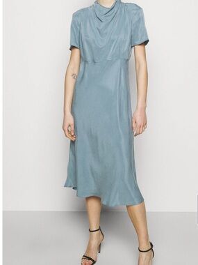 Tiger of Sweden Dusty Blue Silk Midi Dress